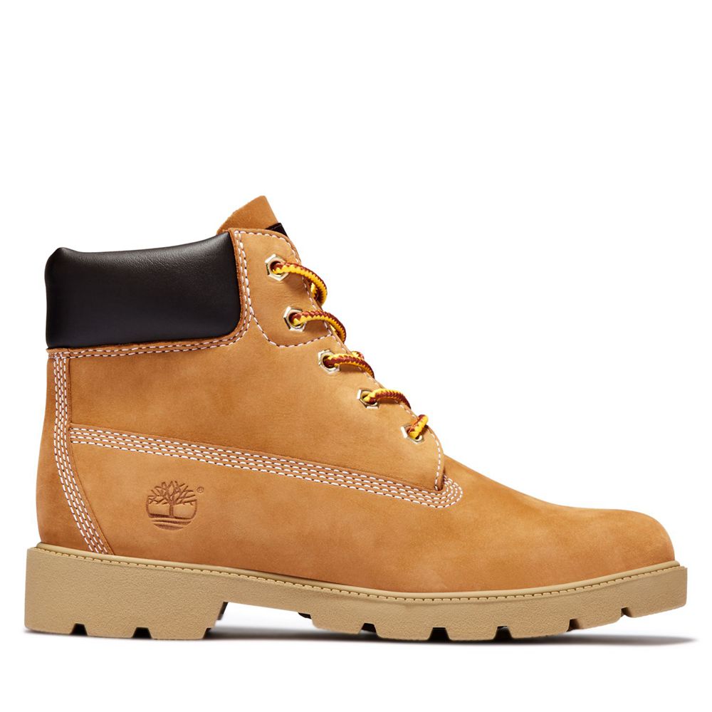 Timberland 6-Inch Μποτακια Παιδικα Καφε/Μαυρα - Junior Classic Waterproof - Greece 2673914-GV